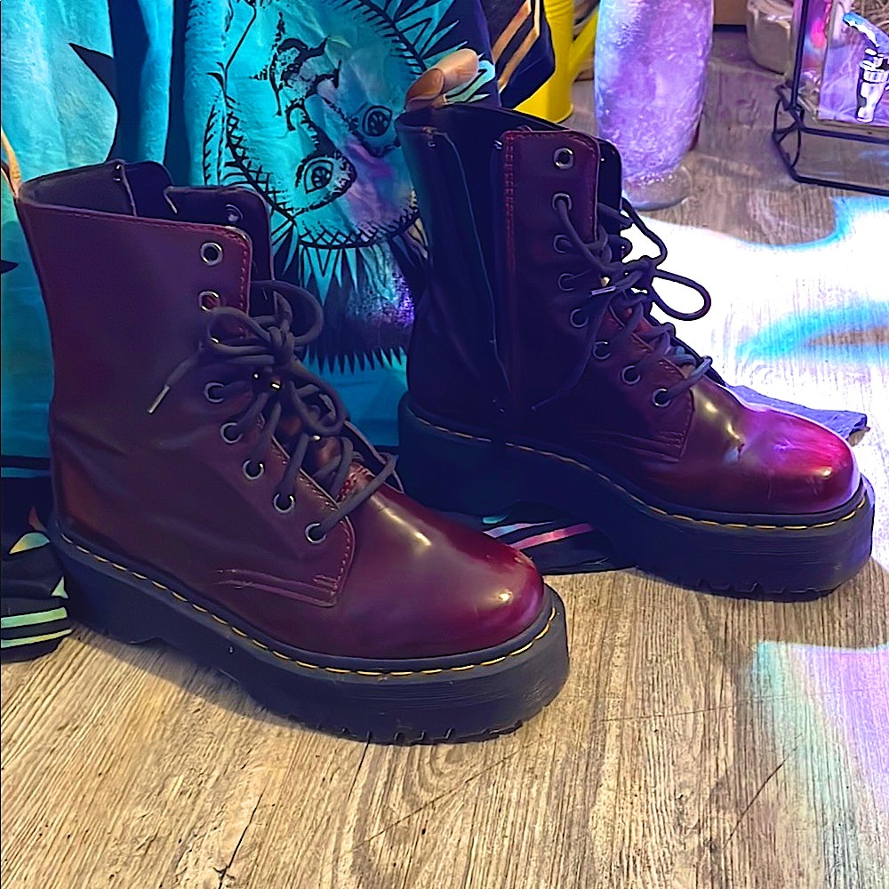 Dr. Martens Dark Red Combat Boots